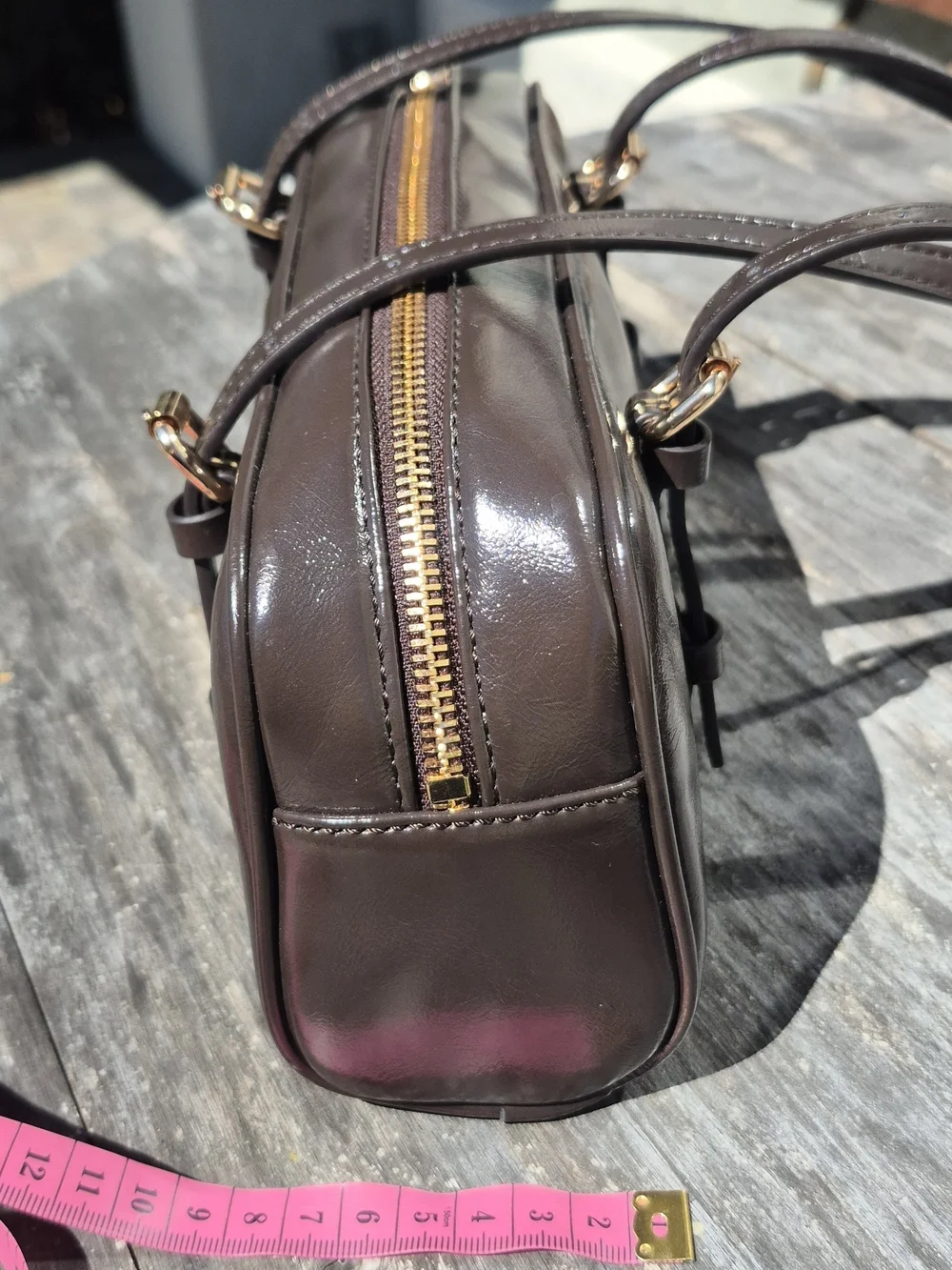 GUESS Brown Leather Double-Handle Shoulder Bag